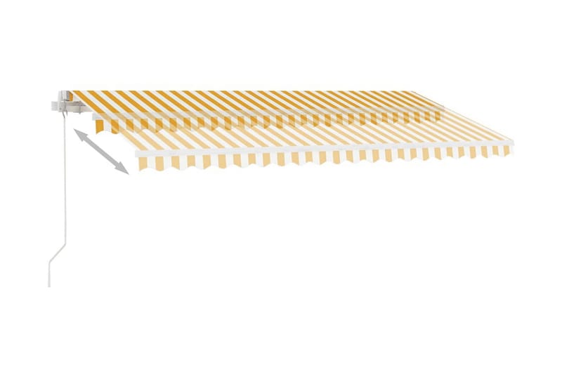 markise m. LED 400x300 cm manuel betjening gul og hvid - Gul - Havemøbler - Solafskærmning - Markiser - Balkonmarkise