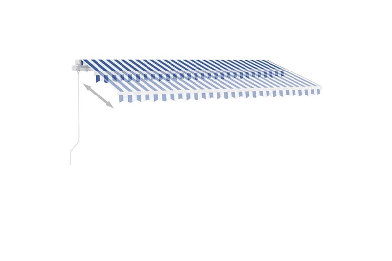 markise m. LED 400x350 cm manuel betjening blå og hvid - Blå - Balkonmarkise - Markiser - Terrassemarkise