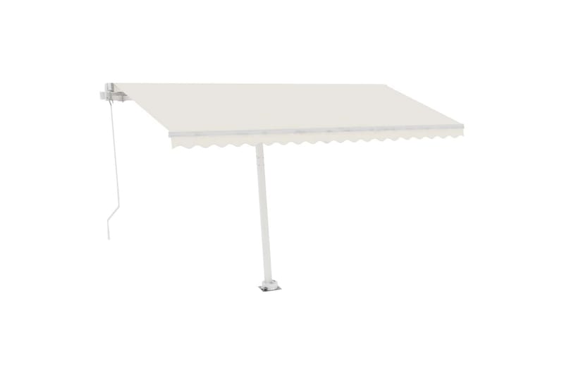 markise m. LED 400x350 cm manuel betjening cremefarvet - Creme - Havemøbler - Solafskærmning - Markiser - Balkonmarkise