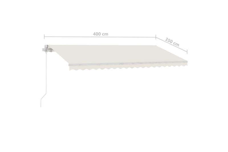 markise m. LED 400x350 cm manuel betjening cremefarvet - Creme - Havemøbler - Solafskærmning - Markiser - Balkonmarkise