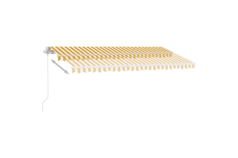 markise m. LED 400x350 cm manuel betjening gul og hvid - Gul - Balkonmarkise - Markiser - Terrassemarkise