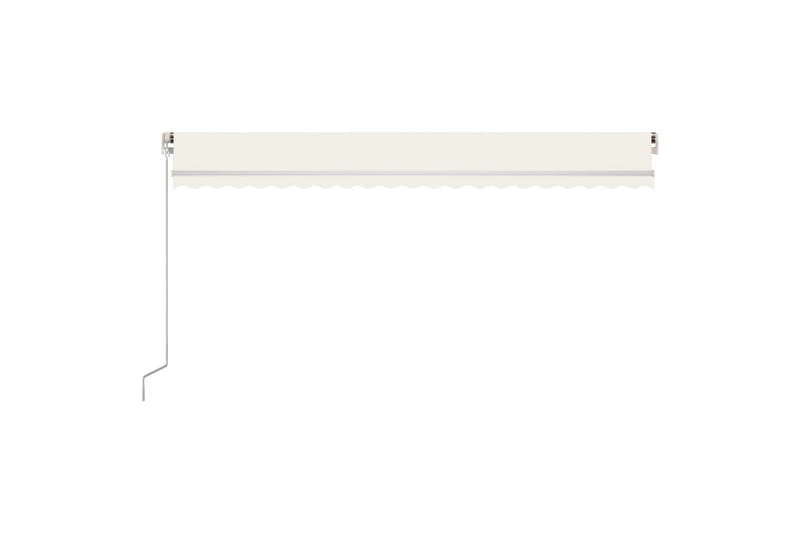 markise m. LED 500x350 cm manuel betjening cremefarvet - Creme - Havemøbler - Solafskærmning - Markiser - Balkonmarkise
