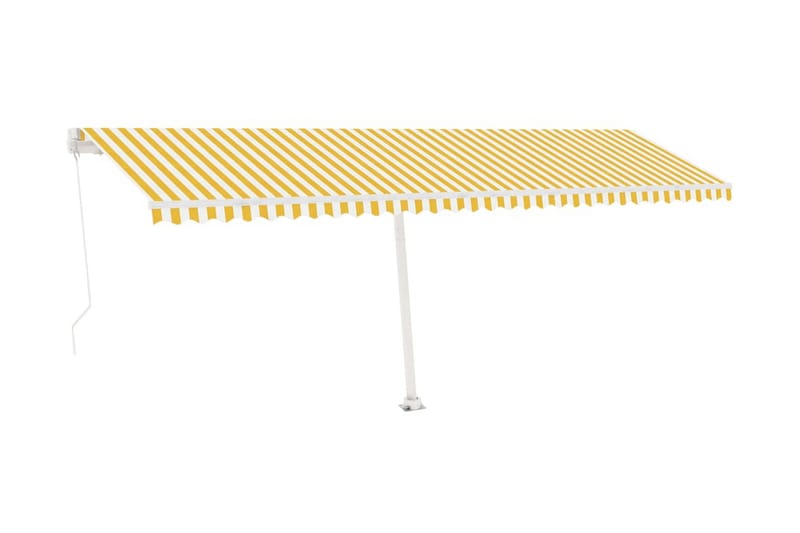 markise m. LED 600x300 cm manuel betjening gul og hvid - Gul - Balkonmarkise - Markiser - Terrassemarkise