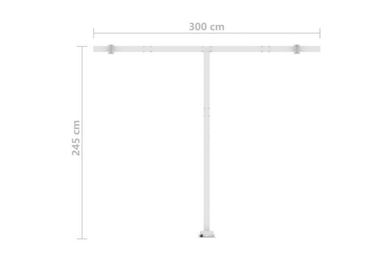 markise m. LED-lys 300x250 cm manuel betjening antracitgrå - Antracit - Havemøbler - Solafskærmning - Markiser - Balkonmarkise