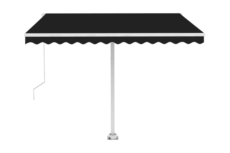 markise m. LED-lys 300x250 cm manuel betjening antracitgrå - Antracit - Havemøbler - Solafskærmning - Markiser - Balkonmarkise