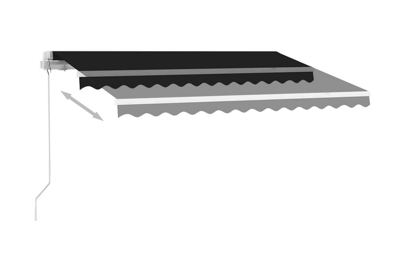 markise m. LED-lys 300x250 cm manuel betjening antracitgrå - Antracit - Havemøbler - Solafskærmning - Markiser - Balkonmarkise