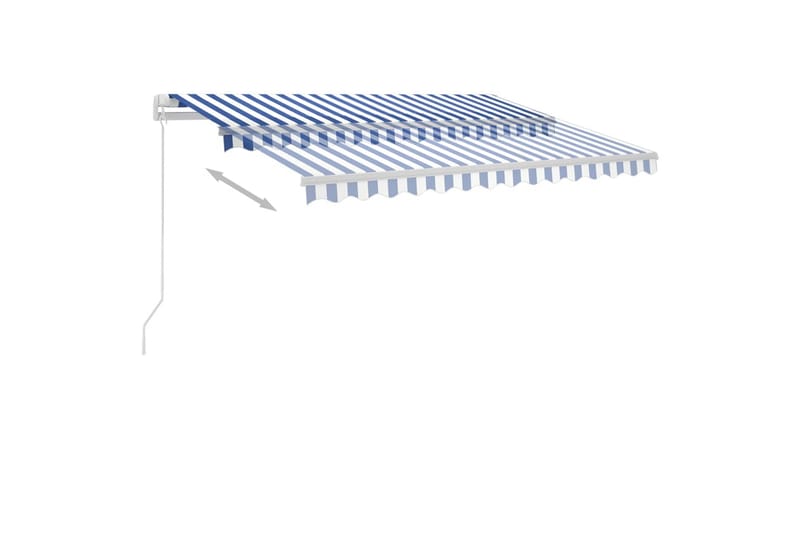 markise m. LED-lys 300x250 cm manuel betjening blå og hvid - Blå - Balkonmarkise - Markiser - Terrassemarkise