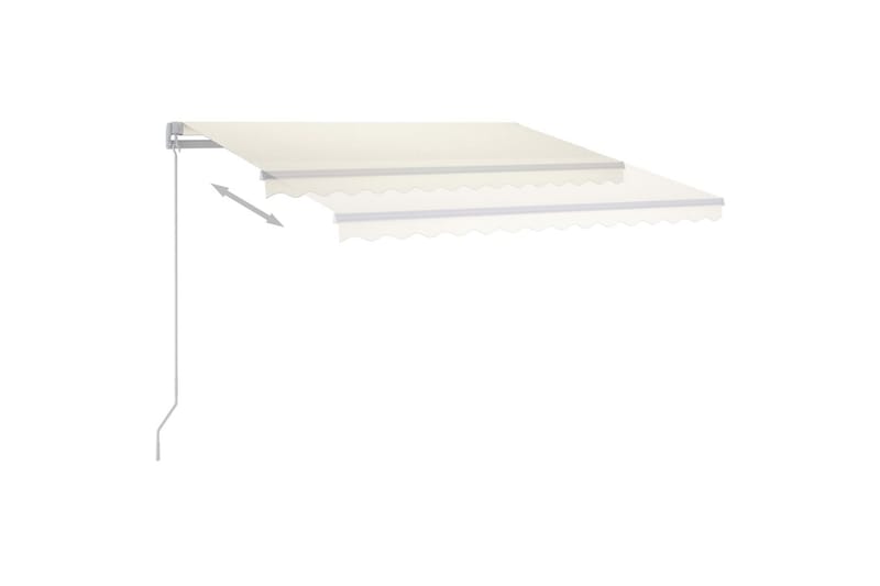 markise m. LED-lys 300x250 cm manuel betjening cremefarvet - Creme - Havemøbler - Solafskærmning - Markiser - Balkonmarkise