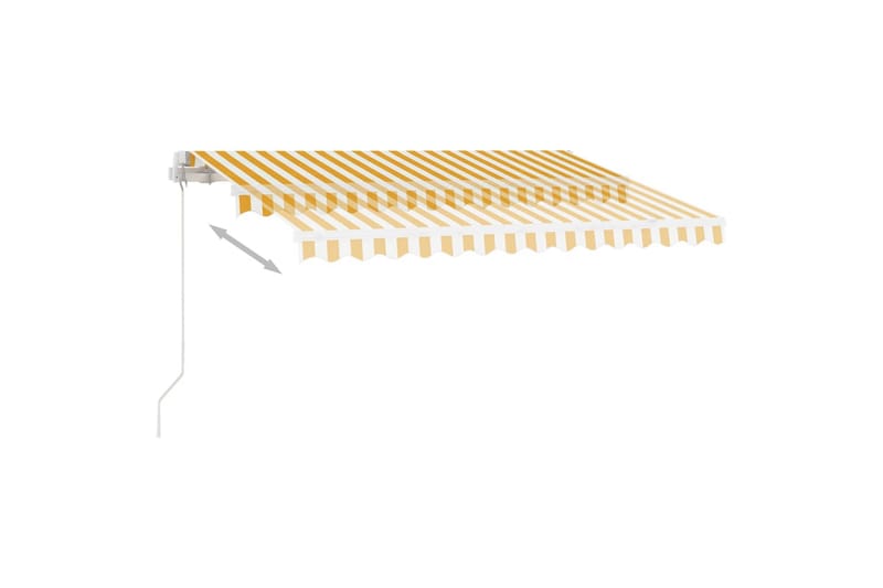 markise m. LED-lys 300x250 cm manuel betjening gul og hvid - Gul - Havemøbler - Solafskærmning - Markiser - Balkonmarkise