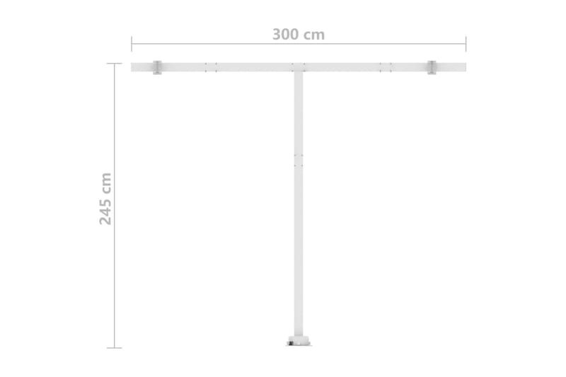 markise m. LED-lys 300x250 cm manuel betjening - Orange - Balkonmarkise - Markiser - Terrassemarkise