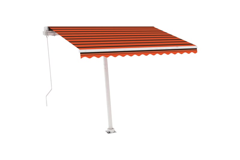 markise m. LED-lys 300x250 cm manuel betjening - Orange - Havemøbler - Solafskærmning - Markiser - Balkonmarkise