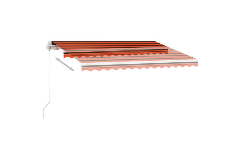 markise m. LED-lys 300x250 cm manuel betjening - Orange - Havemøbler - Solafskærmning - Markiser - Balkonmarkise