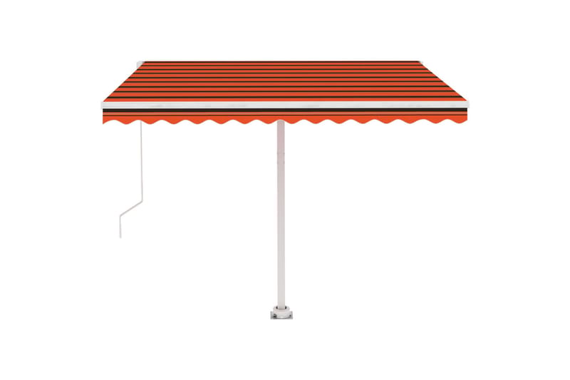 markise m. LED-lys 300x250 cm manuel betjening - Orange - Havemøbler - Solafskærmning - Markiser - Balkonmarkise