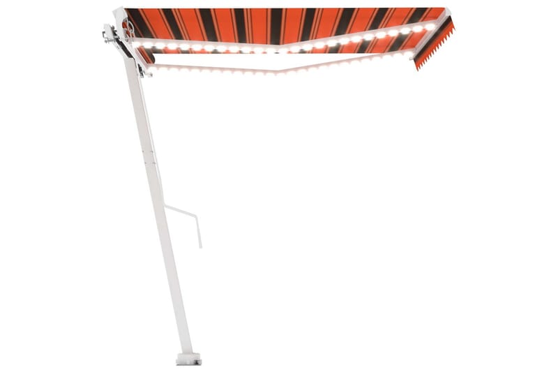 markise m. LED-lys 300x250 cm manuel betjening - Orange - Havemøbler - Solafskærmning - Markiser - Balkonmarkise