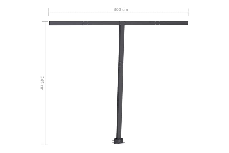 markise m. LED-lys 350x250 cm manuel betjening - Blå - Havemøbler - Solafskærmning - Markiser - Balkonmarkise