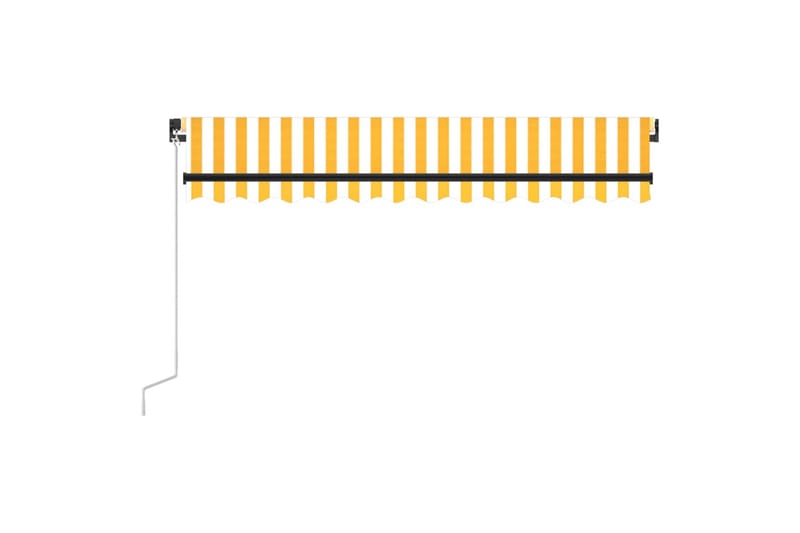 markise m. LED-lys 350x250 cm manuel betjening gul og hvid - Gul - Havemøbler - Solafskærmning - Markiser - Balkonmarkise