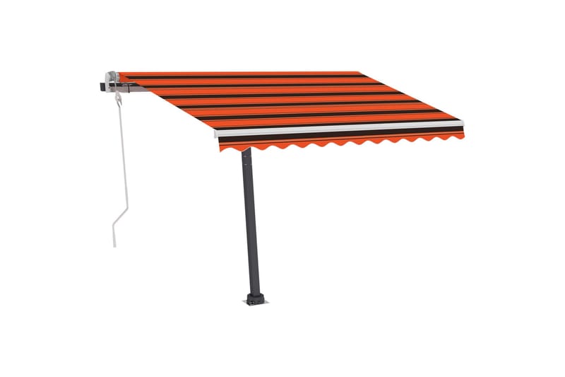 markise m. LED-lys 350x250 cm manuel betjening - Orange - Balkonmarkise - Markiser - Terrassemarkise