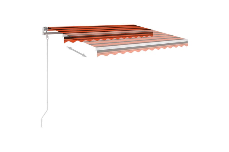 markise m. LED-lys 3x2,5 m manuel betjening orange og brun - Orange - Balkonmarkise - Markiser - Terrassemarkise