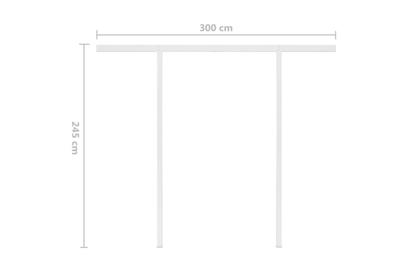 markise m. LED-lys 3x2,5 m manuel betjening orange og brun - Orange - Havemøbler - Solafskærmning - Markiser - Balkonmarkise