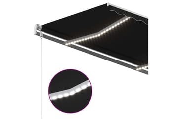 markise m. LED-lys 400x300 cm manuel betjening antracitgrå - Antracit - Havemøbler - Solafskærmning - Markiser - Balkonmarkise