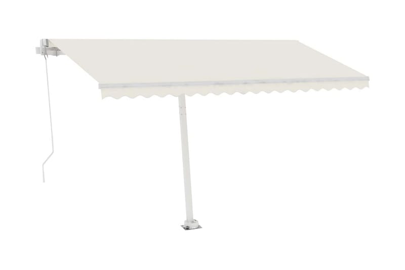 markise m. LED-lys 400x300 cm manuel betjening cremefarvet - Creme - Havemøbler - Solafskærmning - Markiser - Balkonmarkise