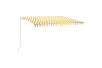 markise m. LED-lys 400x350 cm manuel betjening gul og hvid - Gul - Havemøbler - Solafskærmning - Markiser - Balkonmarkise