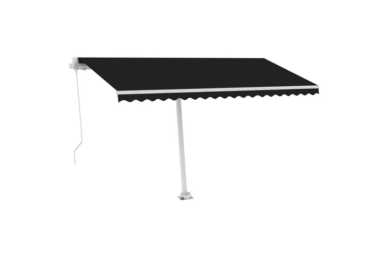 markise m. LED-lys 450x300 cm manuel betjening antracitgrå - Antracit - Havemøbler - Solafskærmning - Markiser - Balkonmarkise