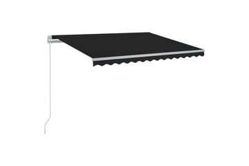 markise m. LED-lys 450x300 cm manuel betjening antracitgrå - Antracit - Havemøbler - Solafskærmning - Markiser - Balkonmarkise