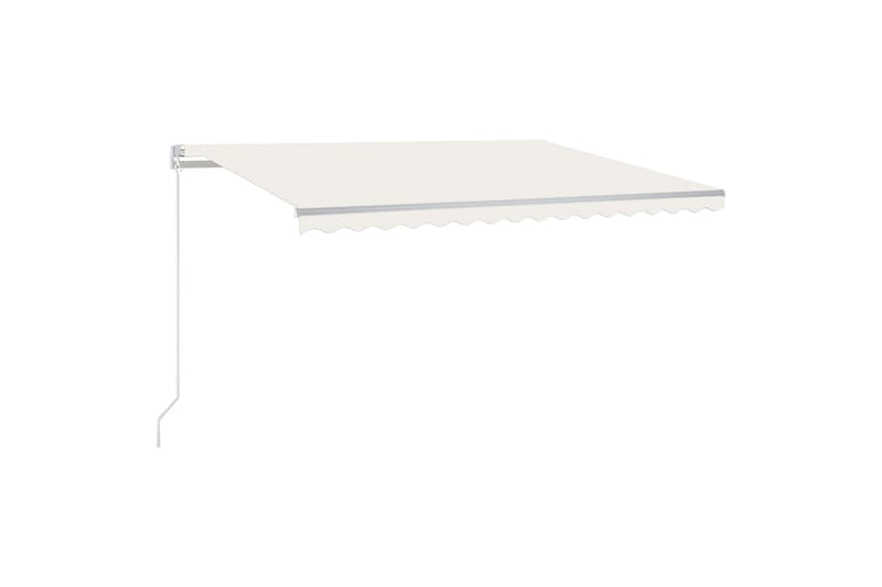 markise m. LED-lys 450x300 cm manuel betjening cremefarvet - Creme - Havemøbler - Solafskærmning - Markiser - Balkonmarkise