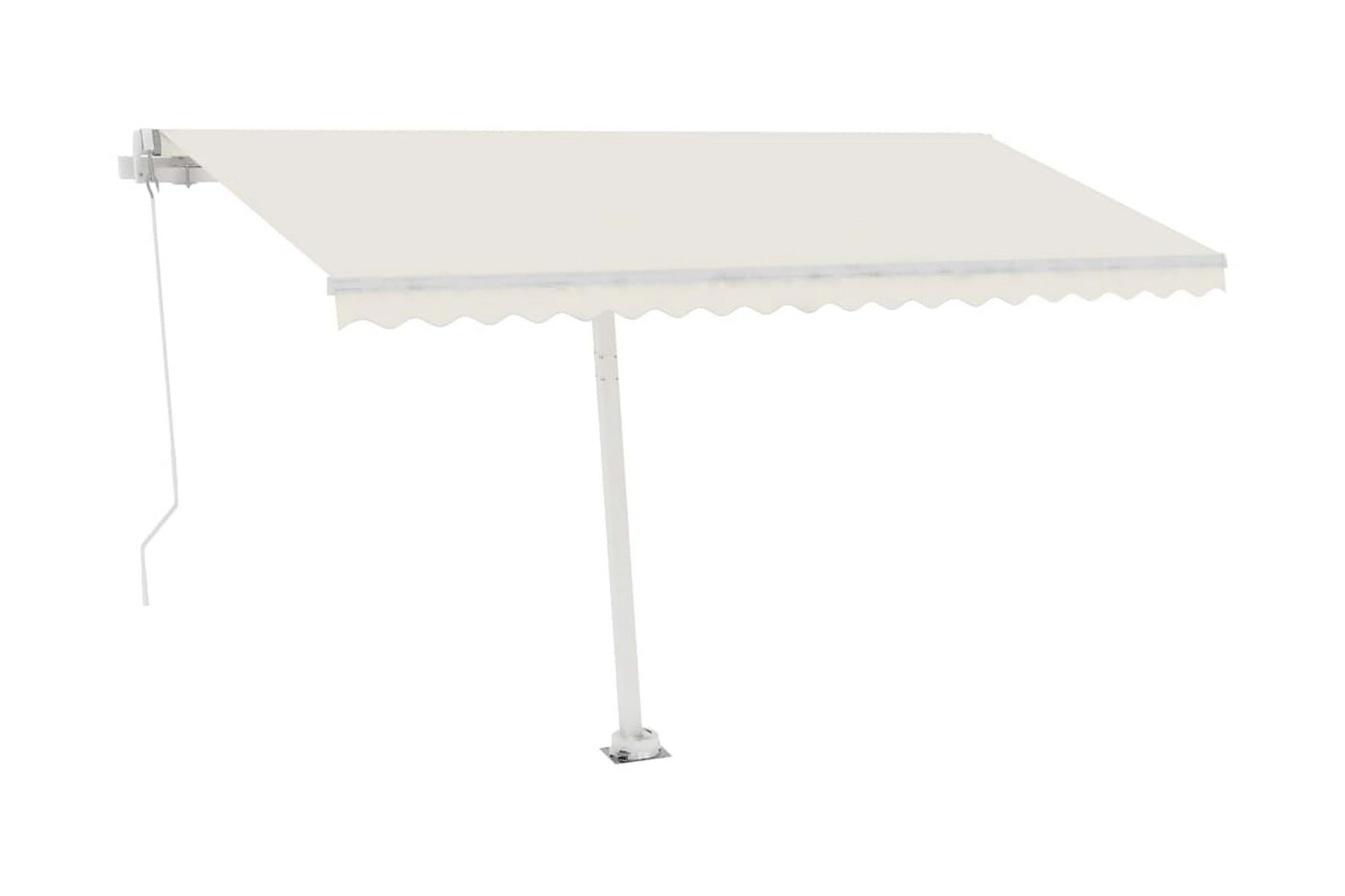 markise m. LED-lys 450x300 cm manuel betjening cremefarvet - Creme - Havemøbler - Solafskærmning - Markiser - Balkonmarkise
