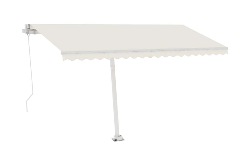markise m. LED-lys 450x300 cm manuel betjening cremefarvet - Creme - Havemøbler - Solafskærmning - Markiser - Balkonmarkise