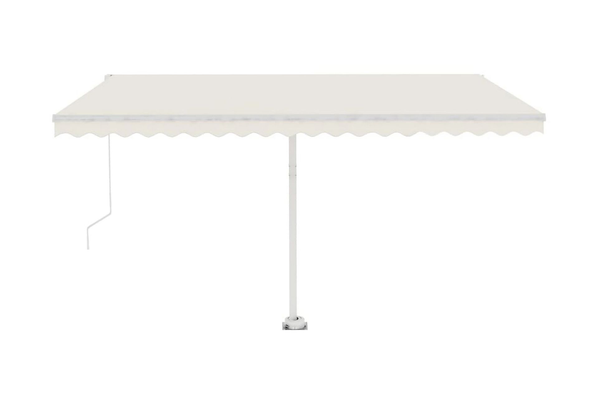 markise m. LED-lys 450x300 cm manuel betjening cremefarvet - Creme - Havemøbler - Solafskærmning - Markiser - Balkonmarkise