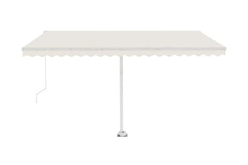 markise m. LED-lys 450x300 cm manuel betjening cremefarvet - Creme - Havemøbler - Solafskærmning - Markiser - Balkonmarkise