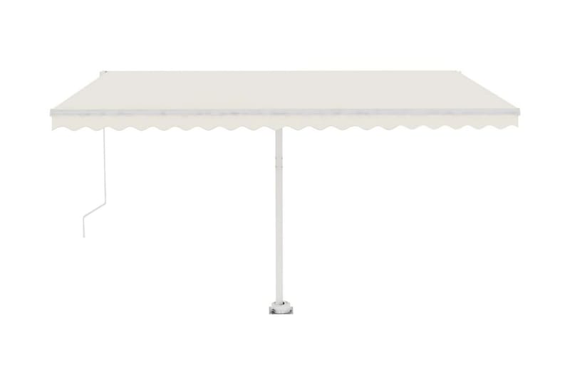 markise m. LED-lys 450x300 cm manuel betjening cremefarvet - Creme - Havemøbler - Solafskærmning - Markiser - Balkonmarkise