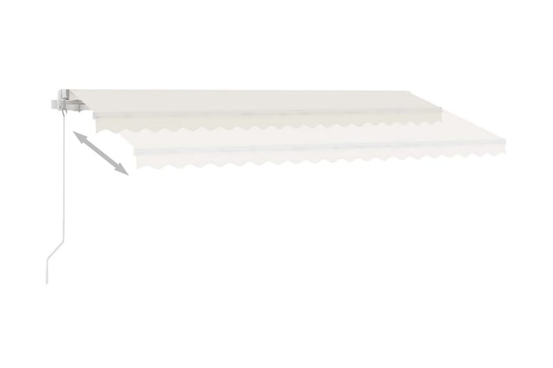 markise m. LED-lys 450x300 cm manuel betjening cremefarvet - Creme - Havemøbler - Solafskærmning - Markiser - Balkonmarkise