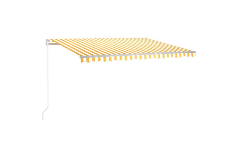 markise m. LED-lys 450x300 cm manuel betjening gul og hvid - Gul - Havemøbler - Solafskærmning - Markiser - Balkonmarkise