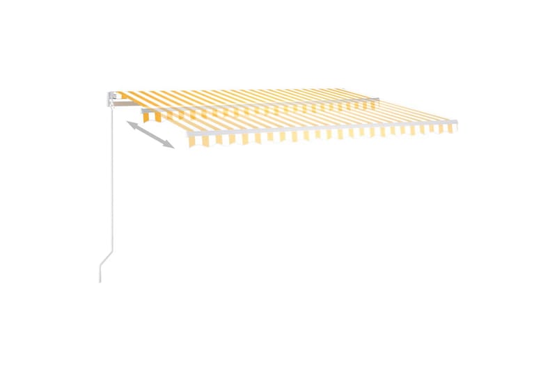 markise m. LED-lys 450x300 cm manuel betjening gul og hvid - Gul - Havemøbler - Solafskærmning - Markiser - Balkonmarkise