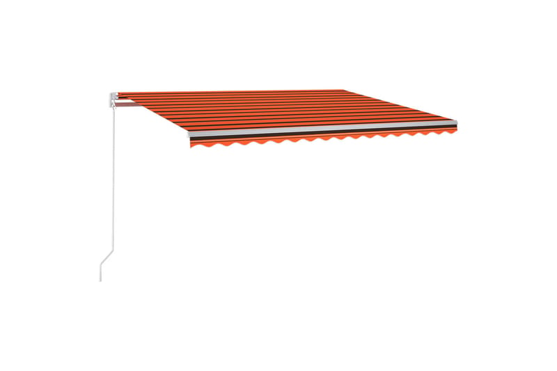 markise m. LED-lys 450x300 cm manuel betjening - Orange - Havemøbler - Solafskærmning - Markiser - Balkonmarkise