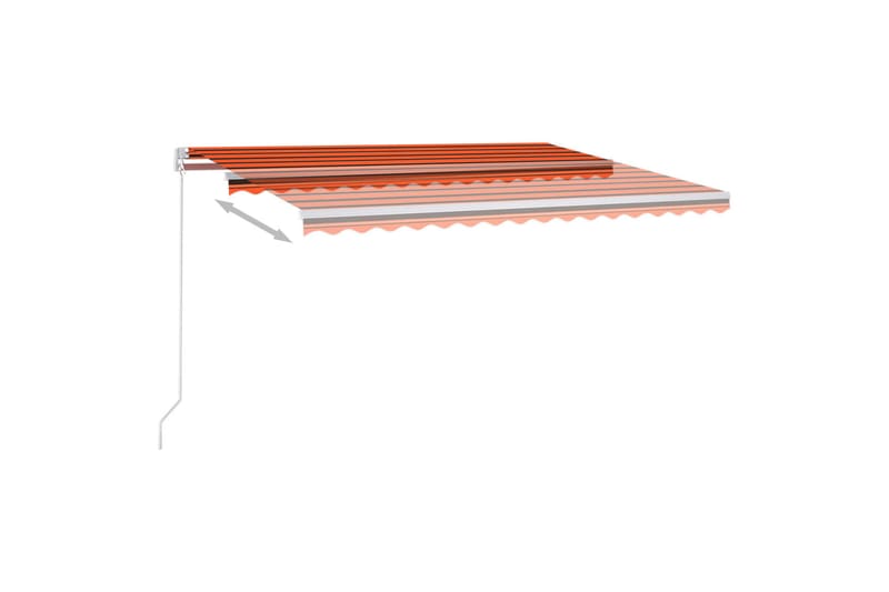 markise m. LED-lys 450x300 cm manuel betjening - Orange - Havemøbler - Solafskærmning - Markiser - Balkonmarkise