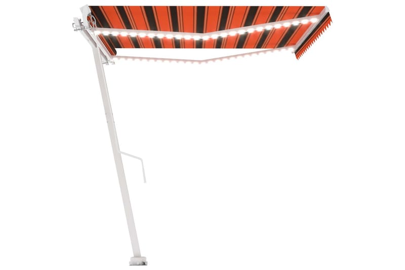 markise m. LED-lys 450x300 cm manuel betjening - Orange - Havemøbler - Solafskærmning - Markiser - Balkonmarkise