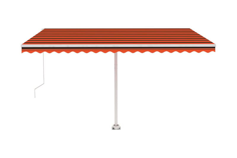 markise m. LED-lys 450x300 cm manuel betjening - Orange - Havemøbler - Solafskærmning - Markiser - Balkonmarkise