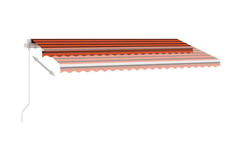 markise m. LED-lys 450x300 cm manuel betjening - Orange - Havemøbler - Solafskærmning - Markiser - Balkonmarkise