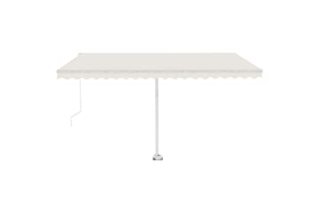 markise m. LED-lys 450x350 cm manuel betjening creme - Creme - Havemøbler - Solafskærmning - Markiser - Balkonmarkise