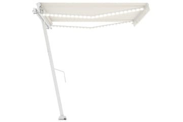 markise m. LED-lys 450x350 cm manuel betjening creme - Creme - Havem�øbler - Solafskærmning - Markiser - Balkonmarkise