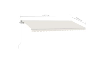markise m. LED-lys 450x350 cm manuel betjening creme - Creme - Havemøbler - Solafskærmning - Markiser - Balkonmarkise