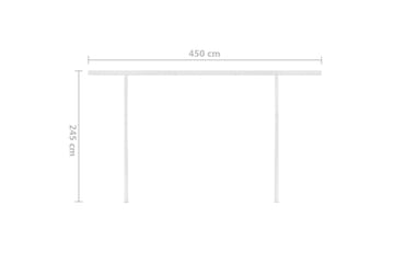 markise m. LED-lys 4x3,5 m manuel betjening blå og hvid - Blå - Havemøbler - Solafskærmning - Markiser - Balkonmarkise