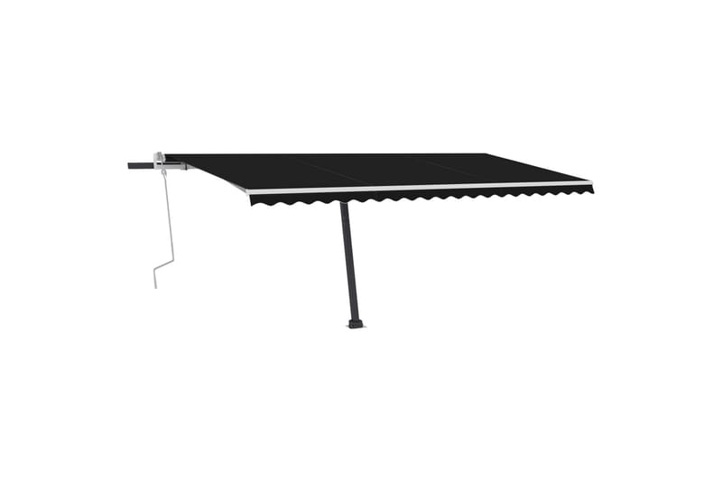 markise m. LED-lys 500x300 cm manuel betjening antracitgrå - Antracit - Havemøbler - Solafskærmning - Markiser - Balkonmarkise