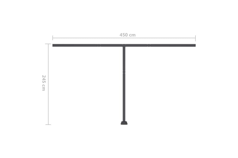 markise m. LED-lys 500x300 cm manuel betjening antracitgrå - Antracit - Balkonmarkise - Markiser - Terrassemarkise