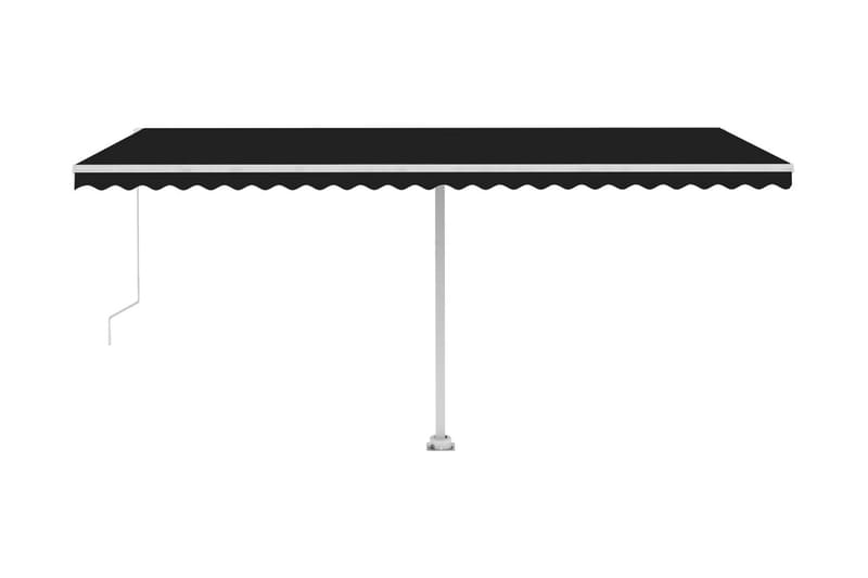 markise m. LED-lys 500x300 cm manuel betjening antracitgrå - Antracit - Havemøbler - Solafskærmning - Markiser - Balkonmarkise