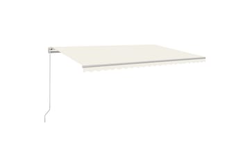 markise m. LED-lys 500x300 cm manuel betjening cremefarvet - Creme - Havemøbler - Solafskærmning - Markiser - Balkonmarkise